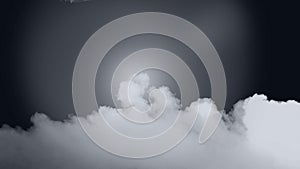 Clouds of smoke on grey background