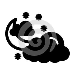 Clouds, snow, winter, moon fully editable vector icon