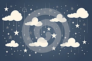 clouds and stars in the night sky
