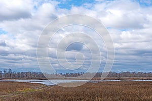 Clouds and Sun Over a Wildlife Refuge Wetland