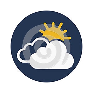 Clouds, sun, rain, weather fully editable vector icon