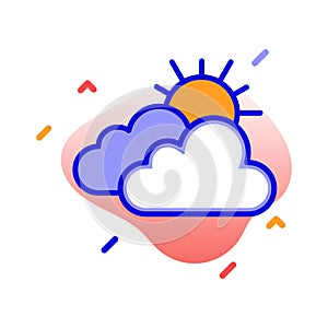 Clouds, sun, rain, weather fully editable vector icon