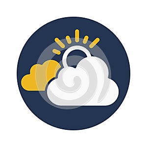 Clouds, sun, weather, cloudy fully editable vector icon