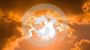 Clouds in sunset,Orange cloud from sunlight