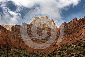 Clouds Surround Pima Point Above The Tonto Trail