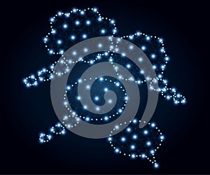 Clouds of thoughts, polygon, blue 2