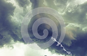 Clouds and thunder lightnings and storm