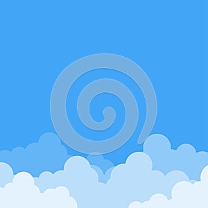 Clouds on top blue sky background  design