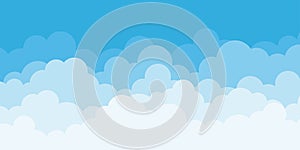 Clouds on top with blue sky outdoor landscape vector background