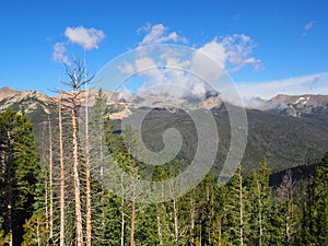 Clouds on top of Rocky Mountains