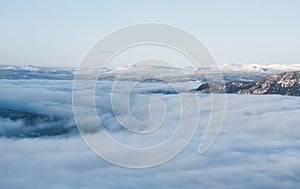 Clouds in valley