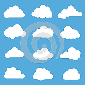 Clouds. Vector flat design elements set.