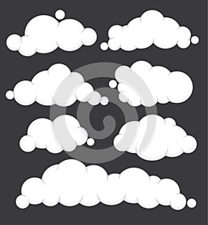 Clouds vector set.