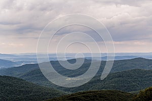 Clouds - View from Polonina Wetlinska in the Bieszczady Mountains in Poland