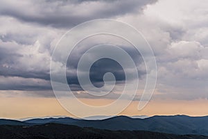 Clouds - View from Polonina Wetlinska in the Bieszczady Mountains in Poland