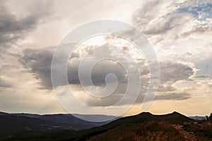 Clouds - View from Polonina Wetlinska in the Bieszczady Mountains in Poland