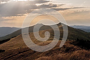 Clouds - View from Polonina Wetlinska in the Bieszczady Mountains in Poland