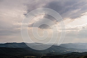 Clouds - View from Polonina Wetlinska in the Bieszczady Mountains in Poland