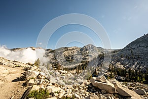 Clouds Waft in the Valley Near Aster Lake in Sequoia