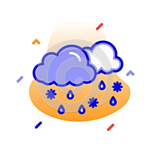 Clouds, weather, rain, snow fully editable vector icon