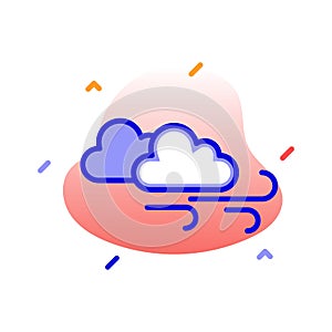 Clouds, wind, blow, weather fully editable vector icon