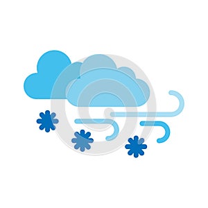 Clouds, wind, snow, winter fully editable vector icon