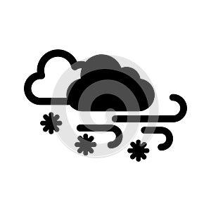 Clouds, wind, snow, winter fully editable vector icon