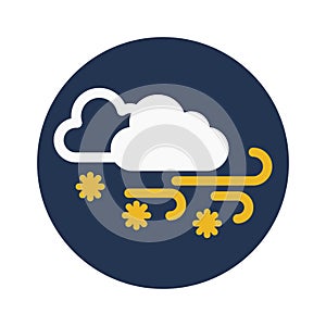 Clouds, wind, snow, winter fully editable vector icon