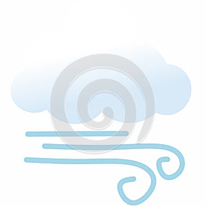 Clouds and wind. Vector illustration. On a white background.