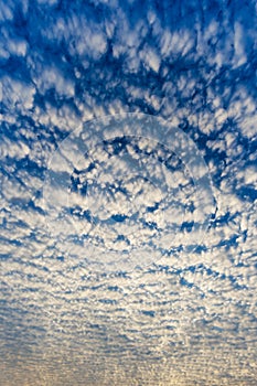Cloudscape with altocumulus clouds, Altocumulus middle-altitude