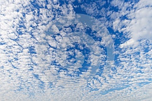 Cloudscape with altocumulus clouds, Altocumulus middle-altitude cloud in stratocumuliform - natural background photo