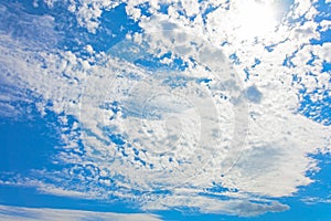 Cloudscape with altocumulus clouds at sunny day.