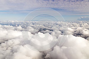 Cloudscape. Blue sky and white cloud.