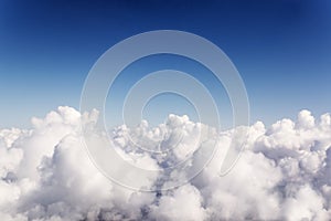 Cloudscape. Blue sky and white cloud.