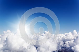 Cloudscape. Blue sky and white cloud. photo