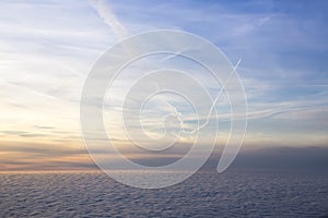 Cloudscape. Blue sky and white cloud.