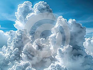 Cloudscape - Blue sky and white clouds, wide panorama