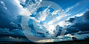 Cloudscape Dramatic Abstract with Blue Tropical Sky