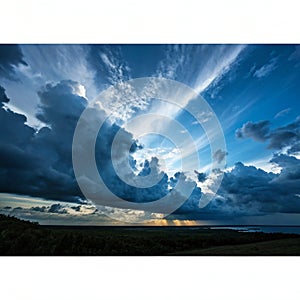 Cloudscape Dramatic Abstract with Blue Tropical Sky