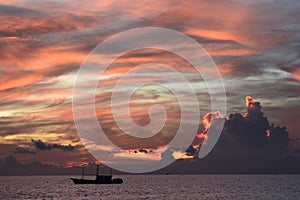 Cloudscape at dusk time. Boracay Island. Malay. Aklan. Western Visayas. Philippines
