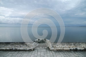 Cloudscape from fortified wall