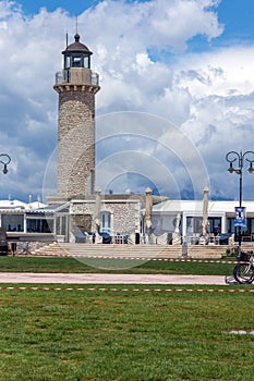 Cloudscape with Lighthouse in Patras, Peloponnese, Greece