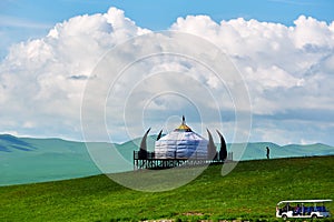 The cloudscape and mongolia yurt