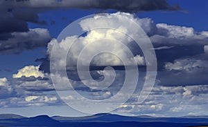 Cloudscape over Arctic tundra