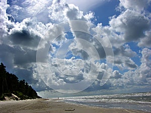Cloudscape over beach