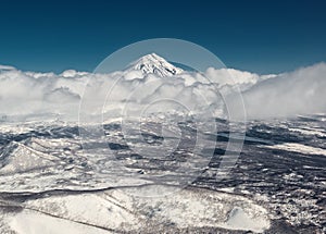 Cloudscape over Koryaksky volcano
