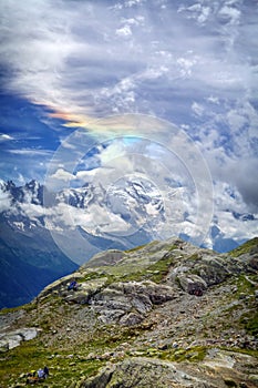 Cloudscape over mountains