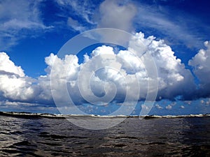 Cloudscape over the Ocean in Mayaro Beach, Trinidad photo