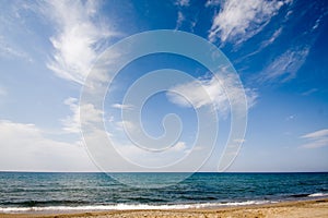 Cloudscape over sandy beach