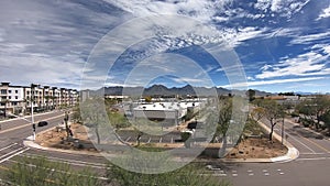 cloudscape passing through North Scottsdale facing  McDowell Mountain preserves.